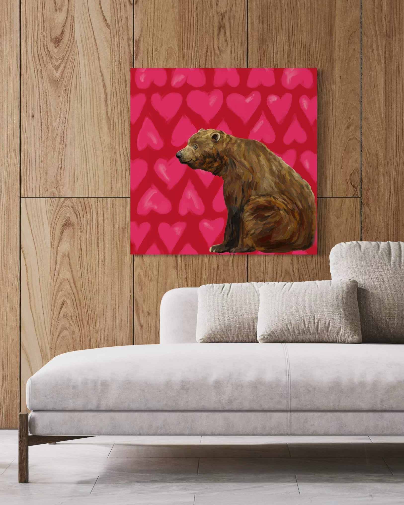 Valentine Bear Canvas Wrap