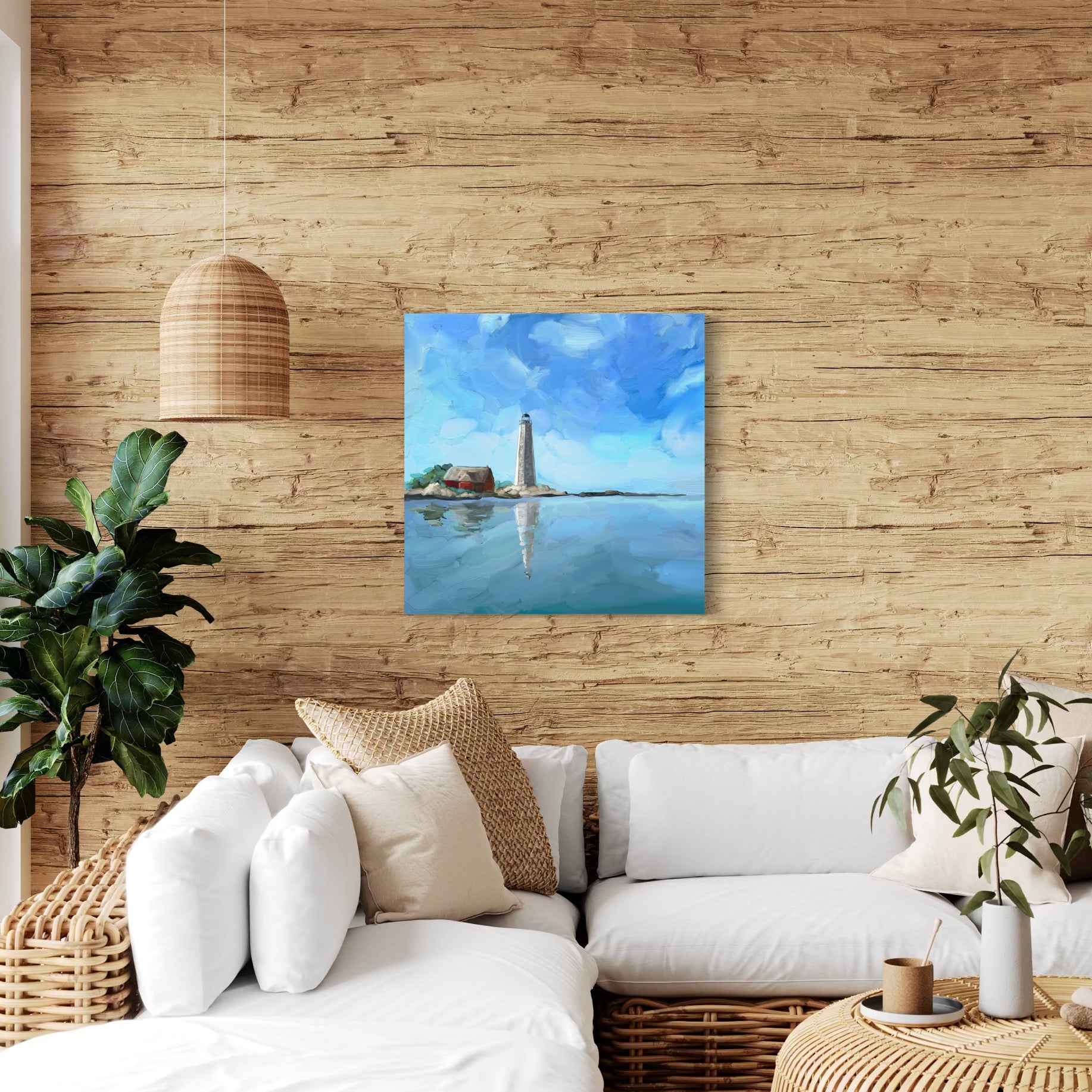 New Haven Lighthouse Canvas Wrap