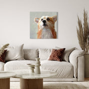 Looking Up Corgi Canvas Wrap