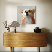 Looking Up Corgi Canvas Wrap