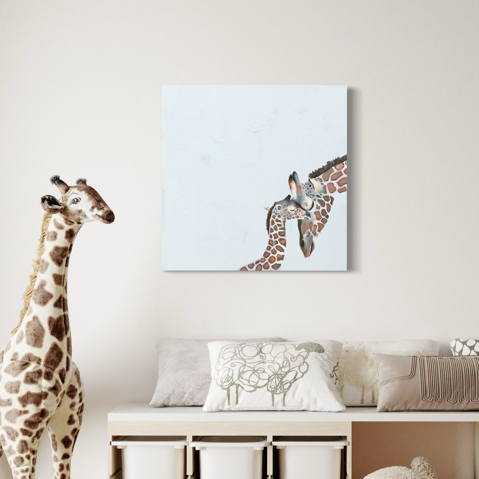 You and Me Giraffe Canvas Wrap