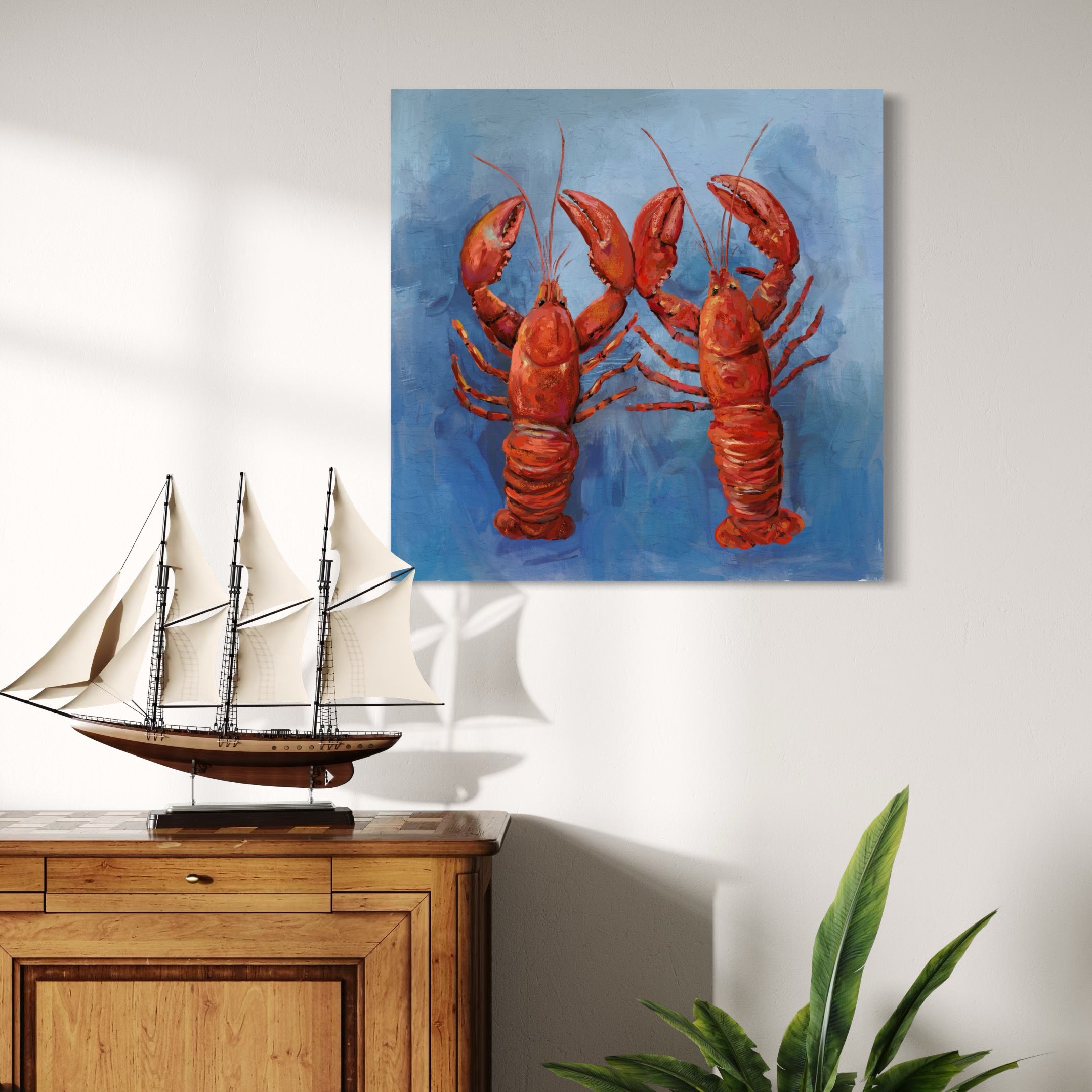 Lobster Pair Canvas Wrap