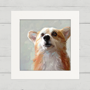 Looking Up Corgi Happy Square™
