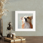 Looking Up Corgi Happy Square™
