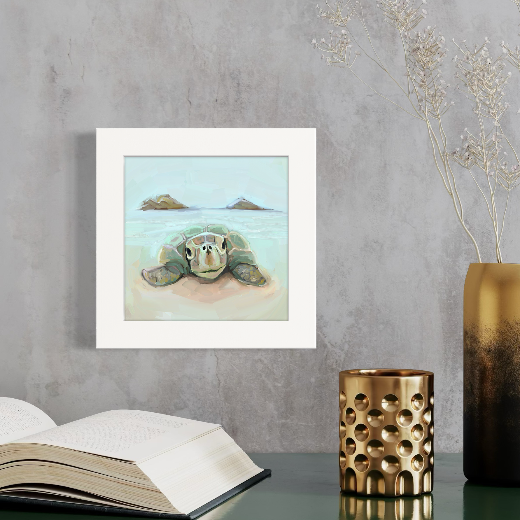 Mokulua Sea Turtle Happy Square™