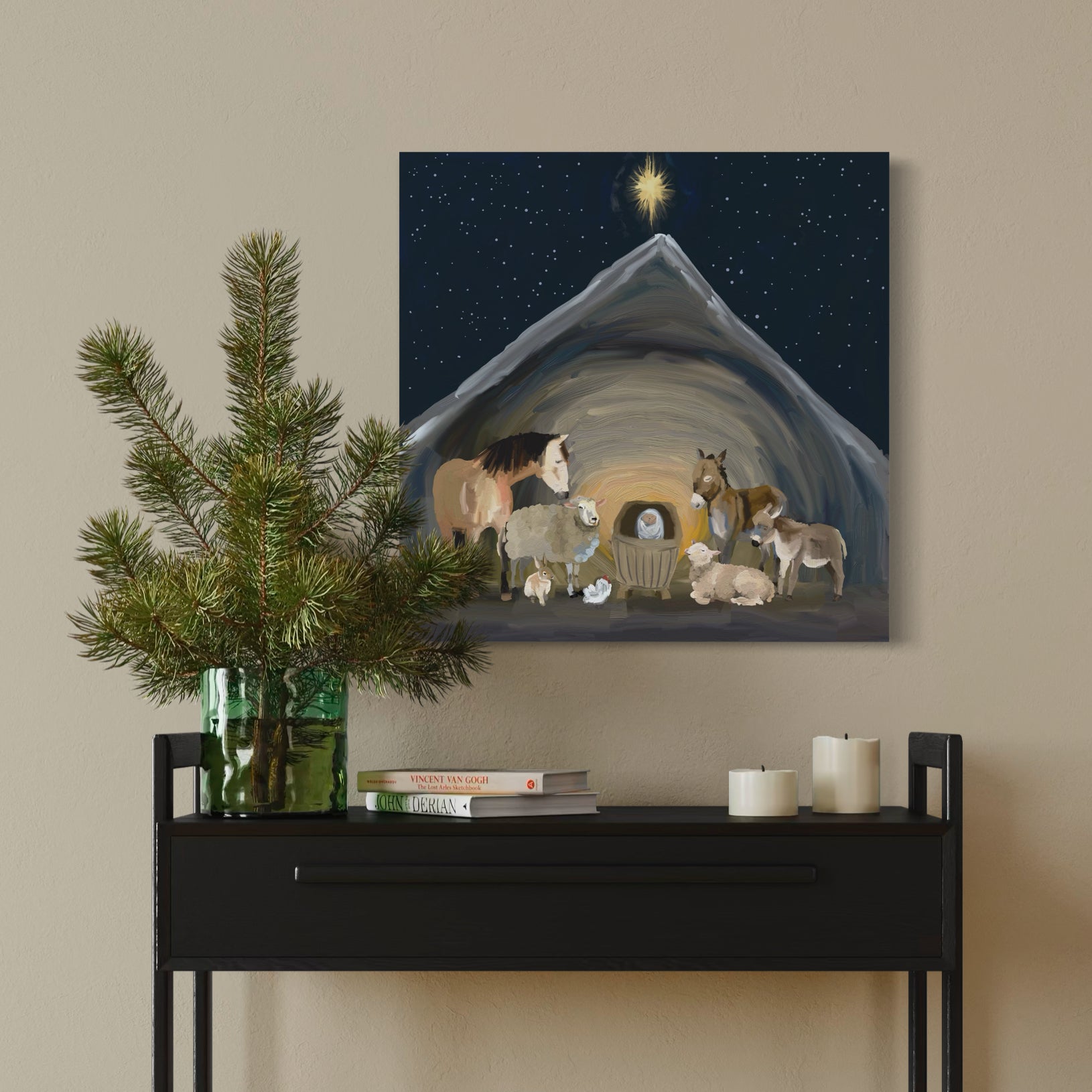 Nativity Manger Canvas Wrap