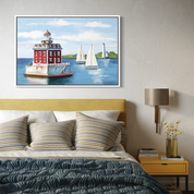 New London Ledge Lighthouse Framed Canvas