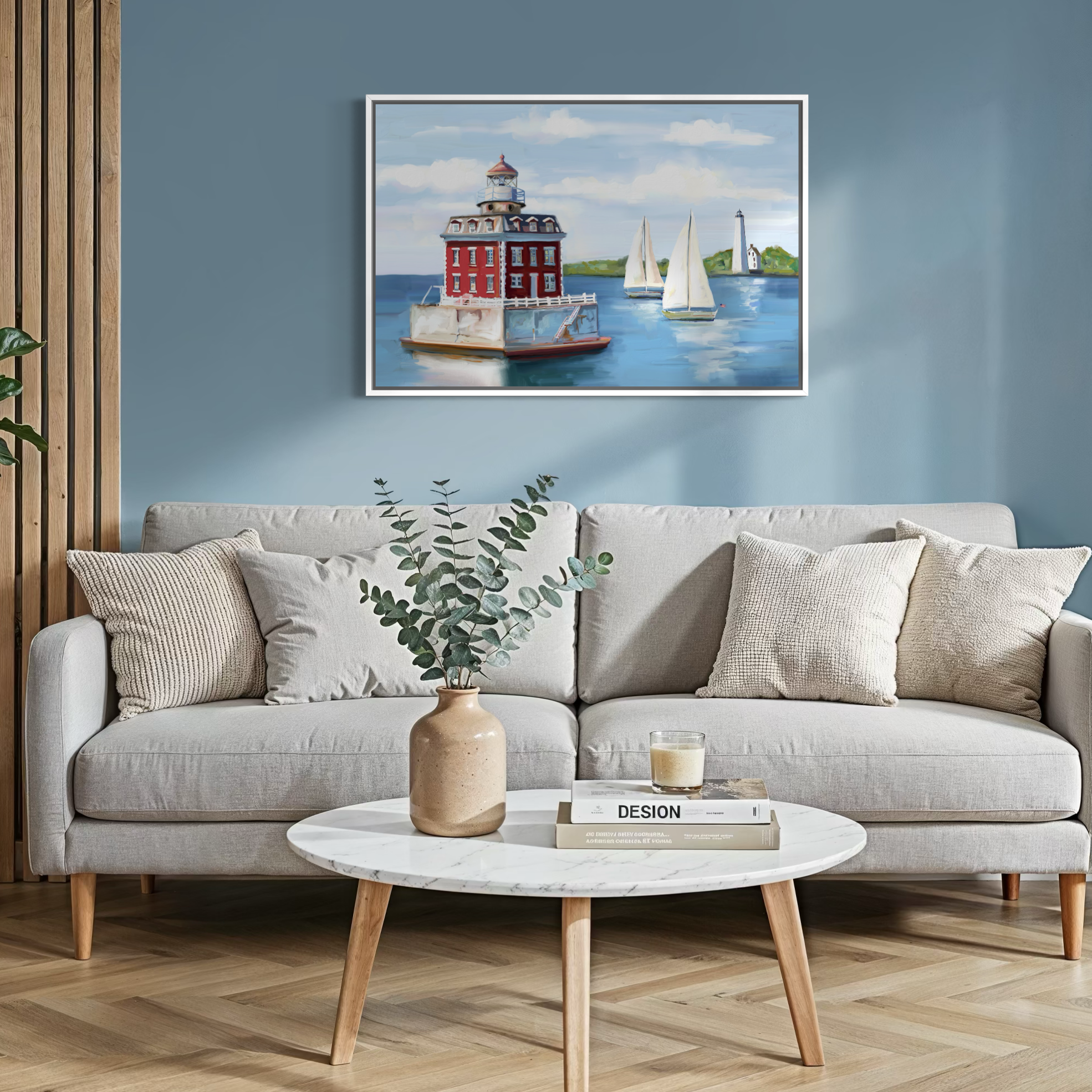New London Ledge Lighthouse Framed Canvas