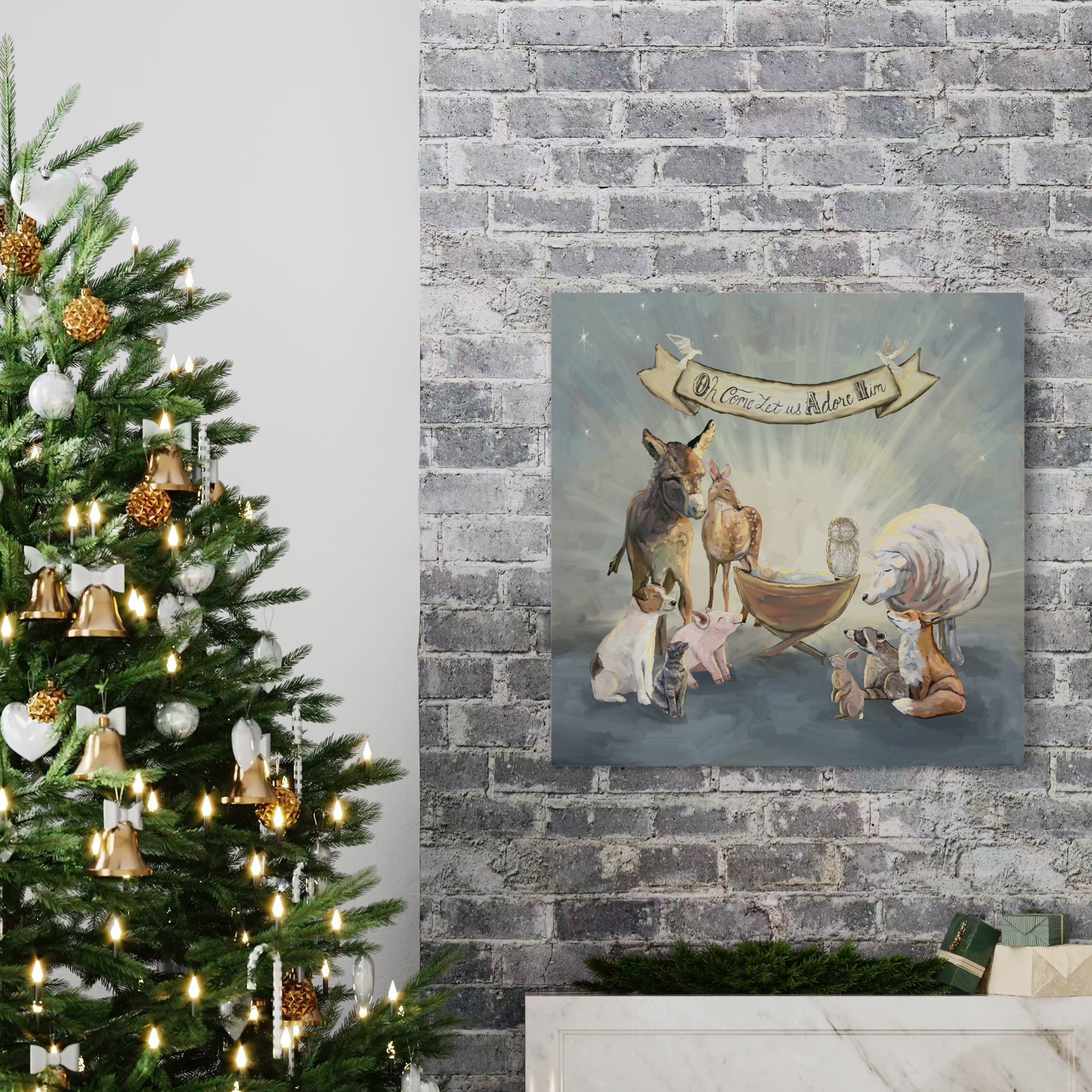 Oh Come Let Us Adore Him Canvas Wrap