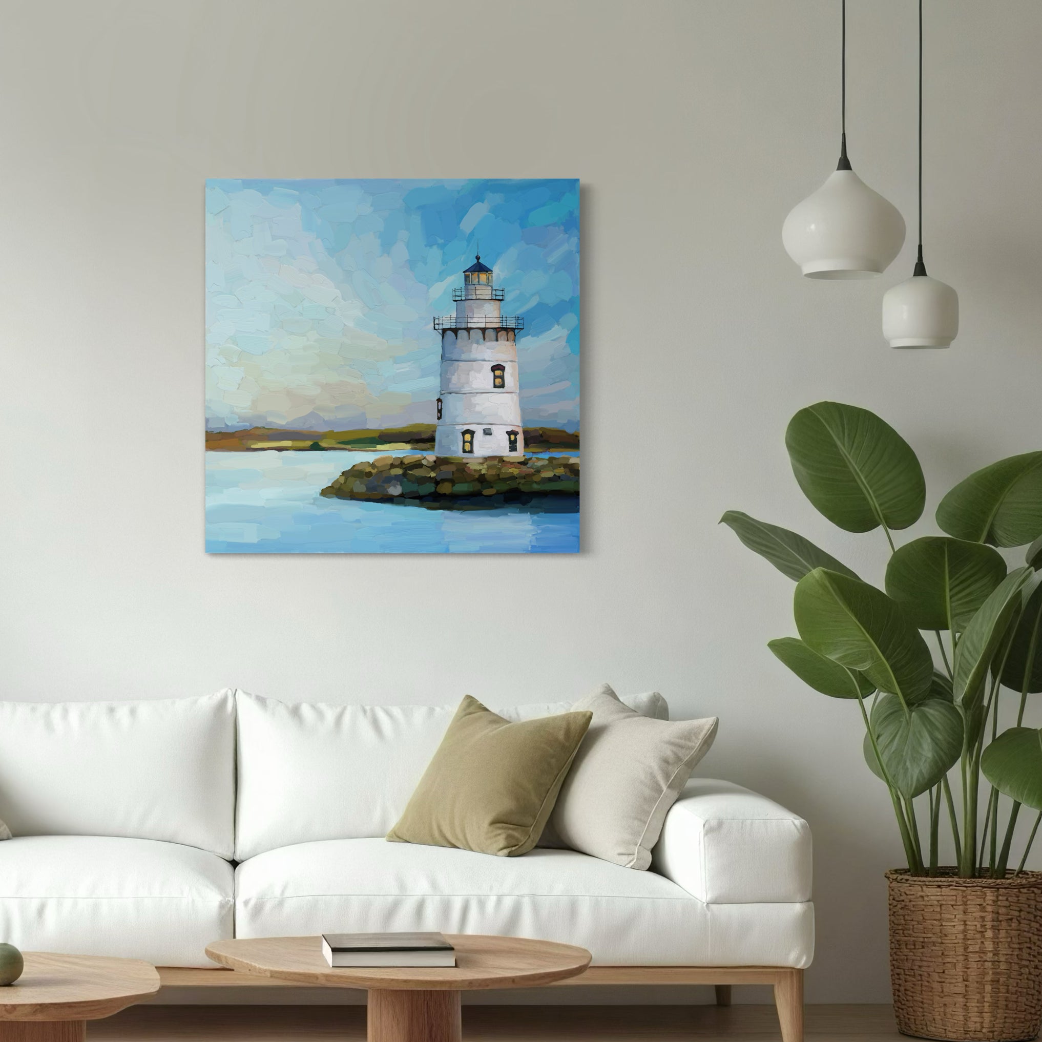 Old Saybrook Breakwater Lighthouse Canvas Wrap