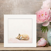 Pastel Pink Fox Happy Square