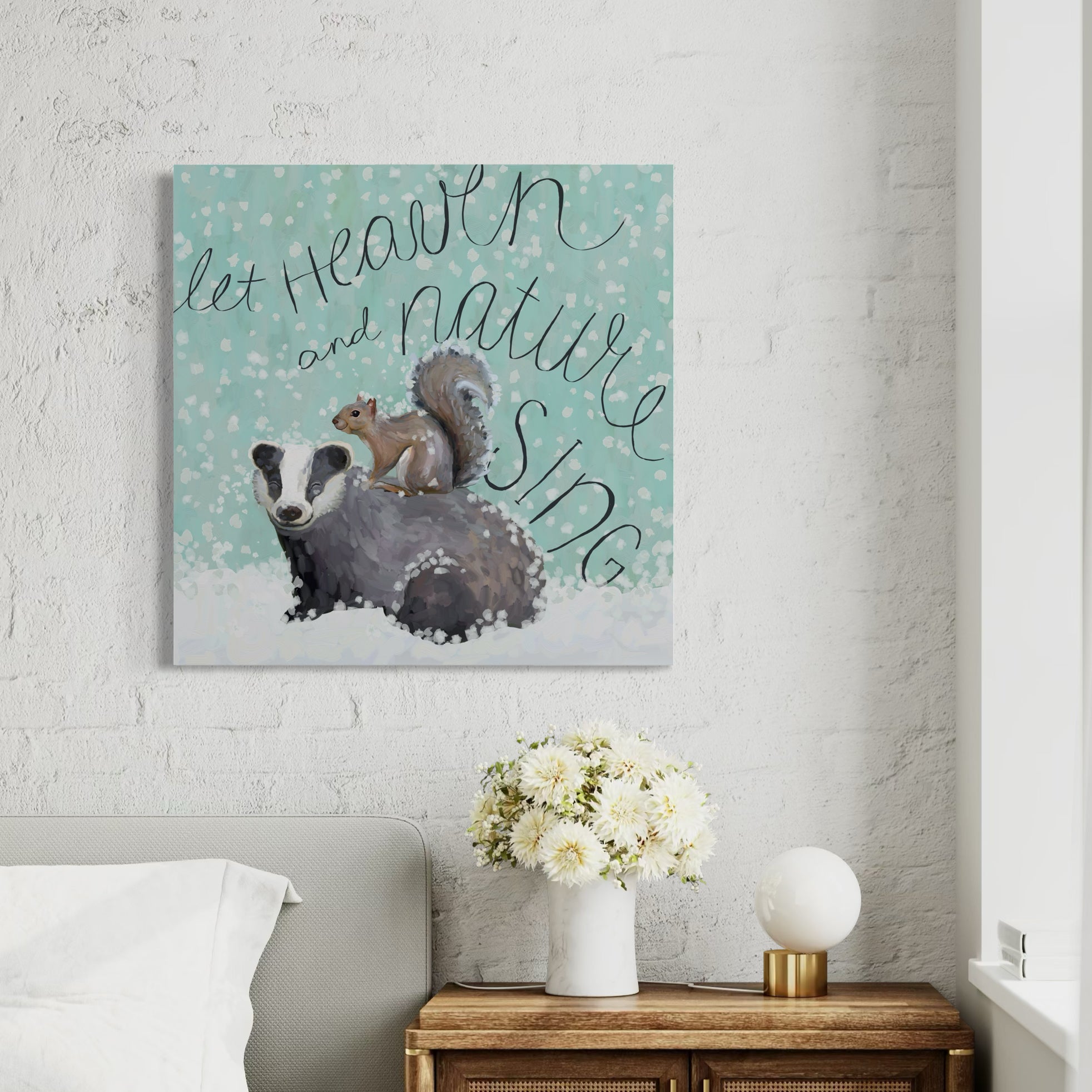 Peace on Earth Badger Canvas Wrap
