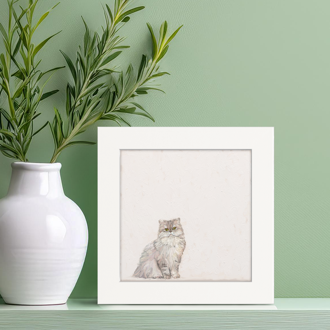 Pretty Persian Cat Happy Square