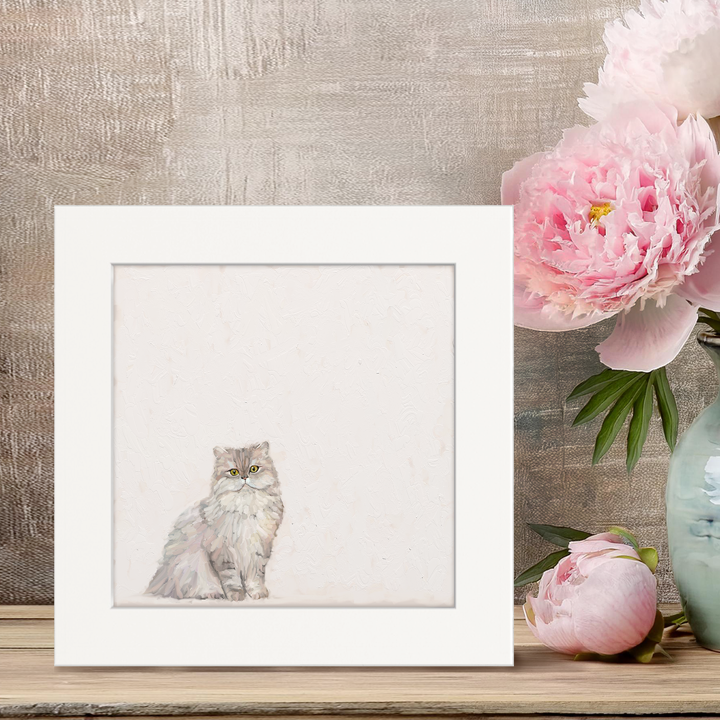 Pretty Persian Cat Happy Square