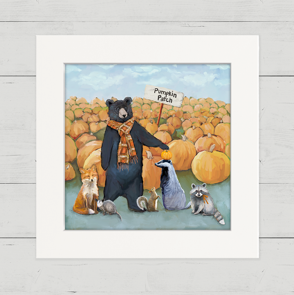 Pumpkin Patch Friends Happy Square
