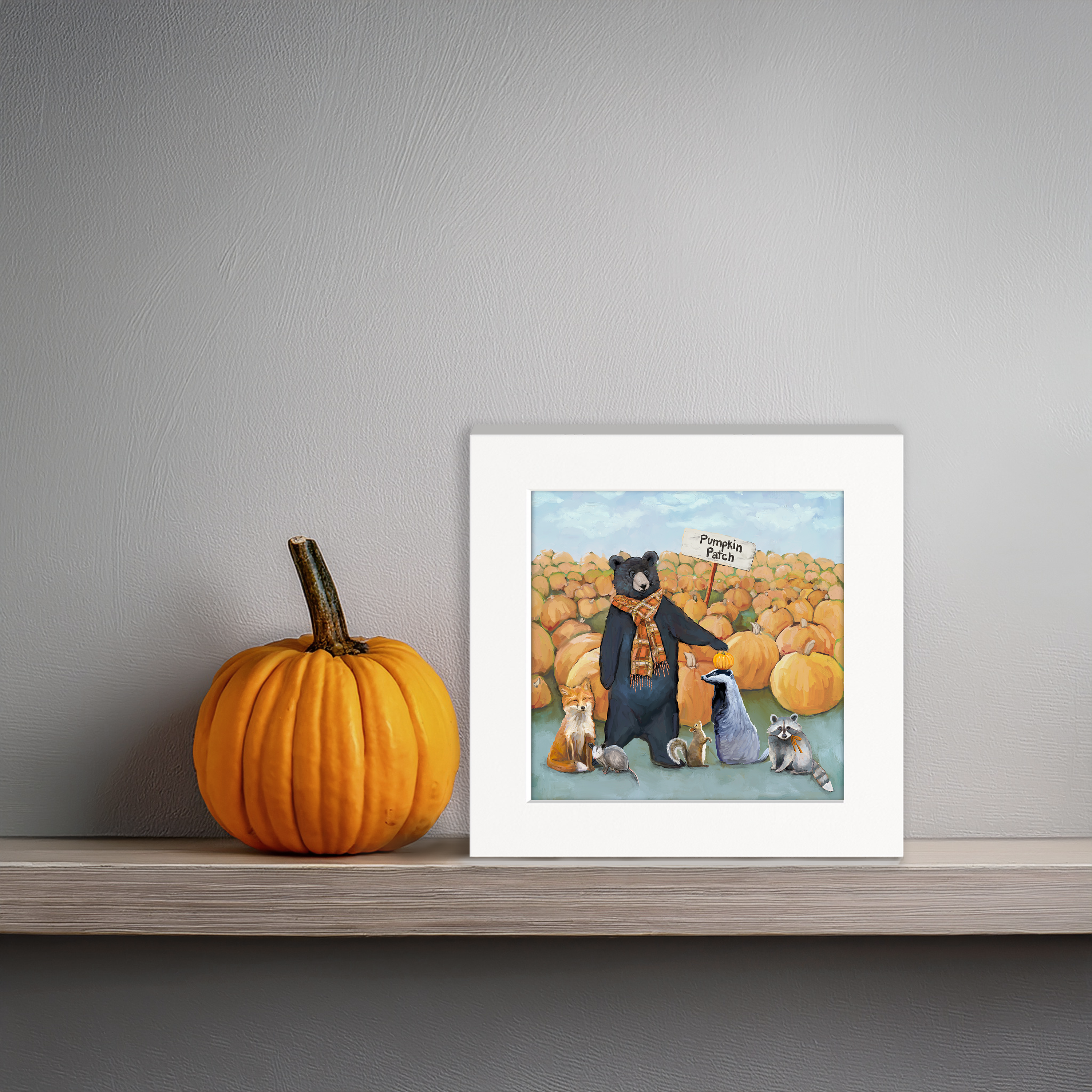 Pumpkin Patch Friends Happy Square