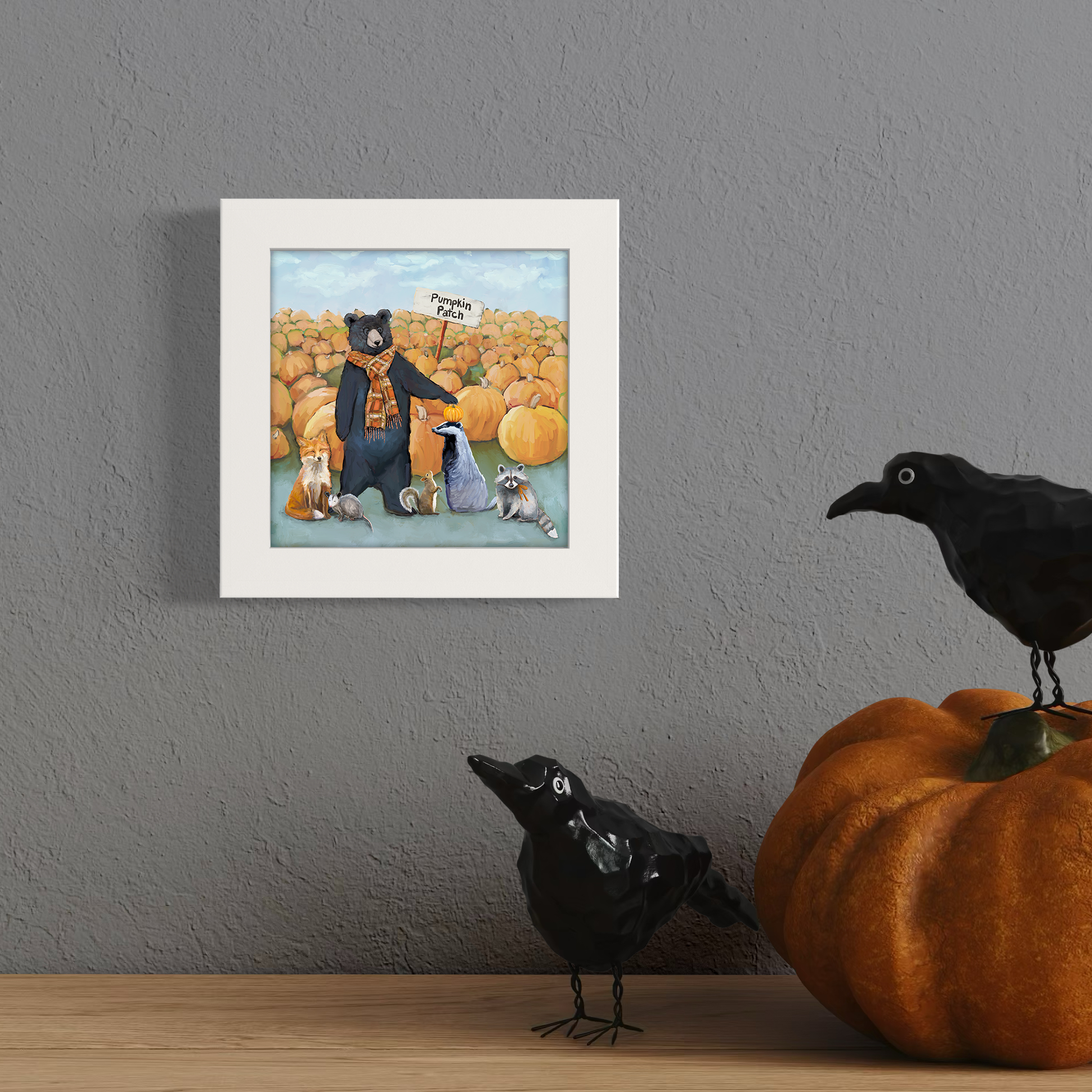 Pumpkin Patch Friends Happy Square