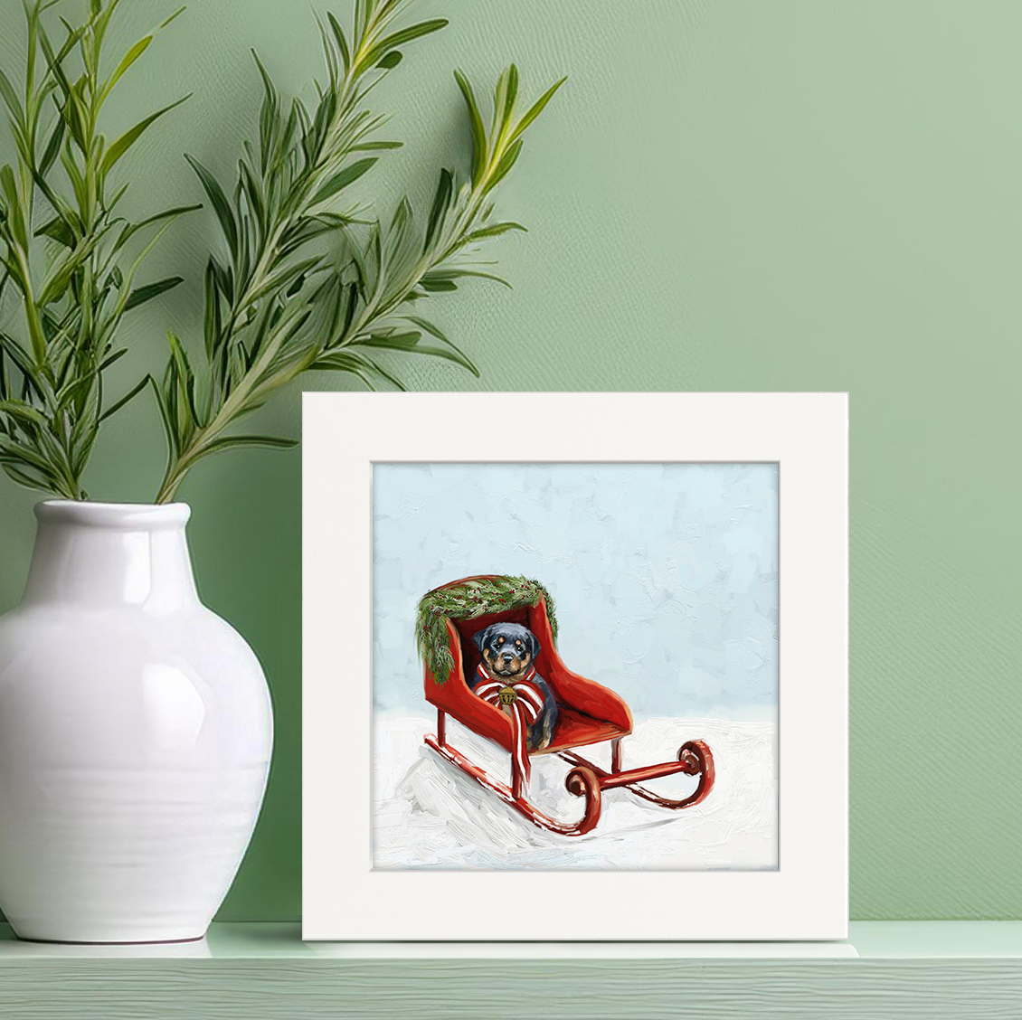 Pup in Sled Happy Square