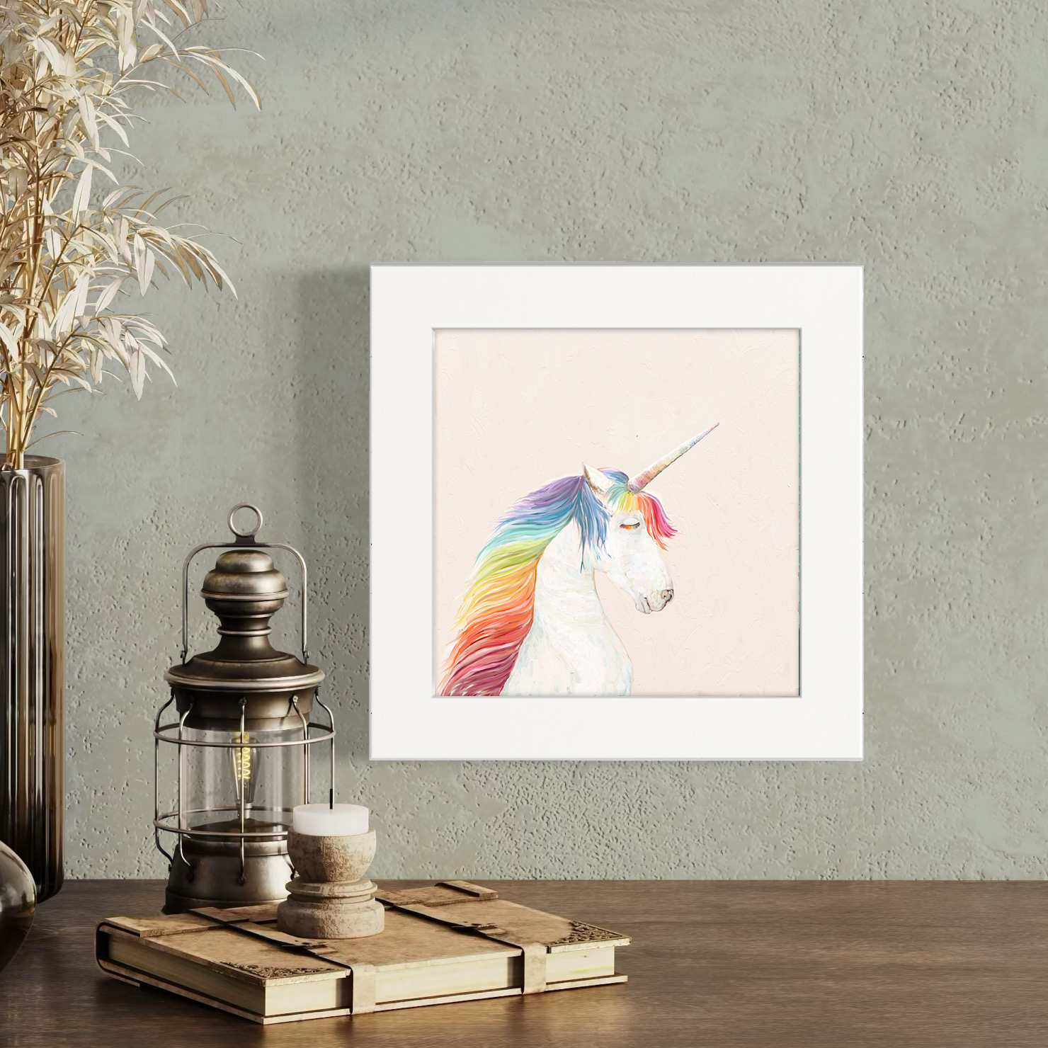 Rainbow Unicorn Happy Square