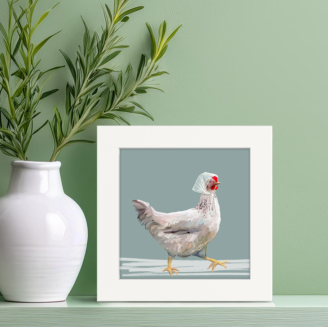 Rainy Day Hen Happy Square