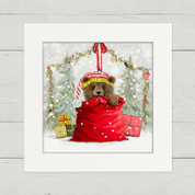 Santa Claws Bear Cub Happy Square