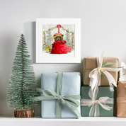Santa Claws Bear Cub Happy Square