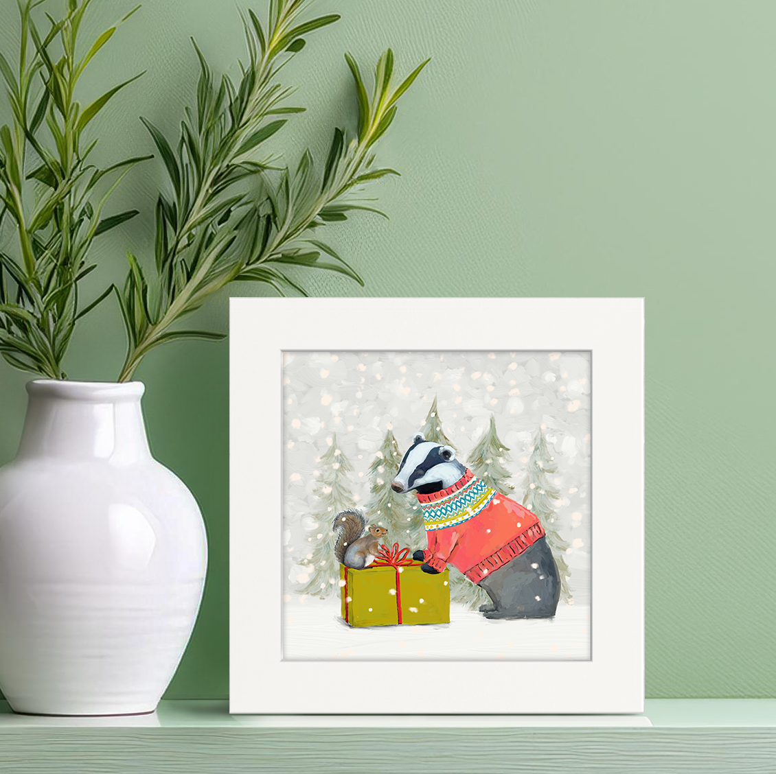 Santa Claws Badger Happy Square™