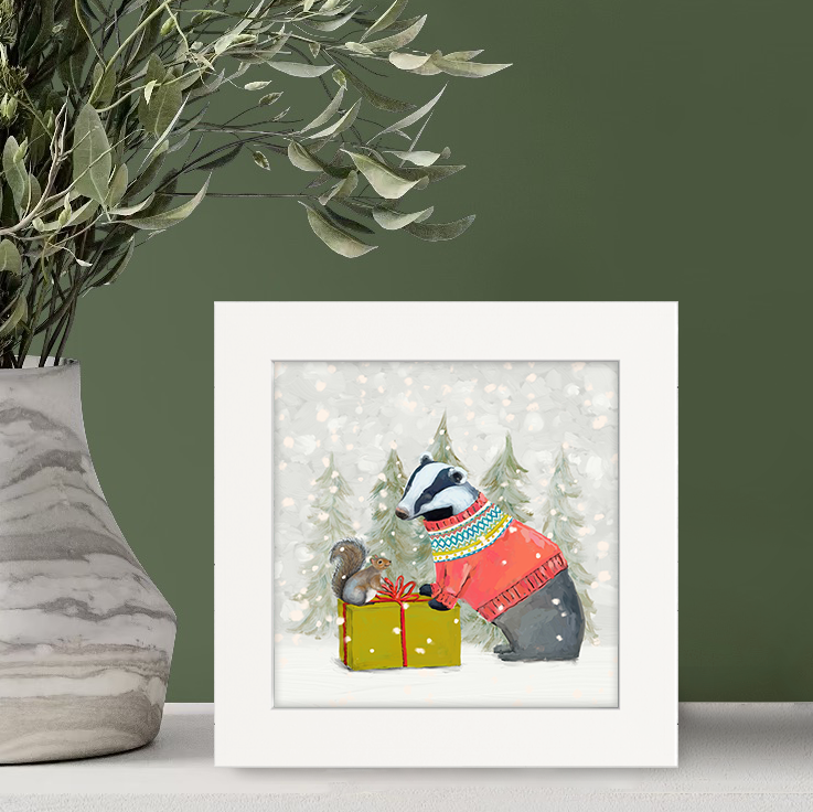 Santa Claws Badger Happy Square™
