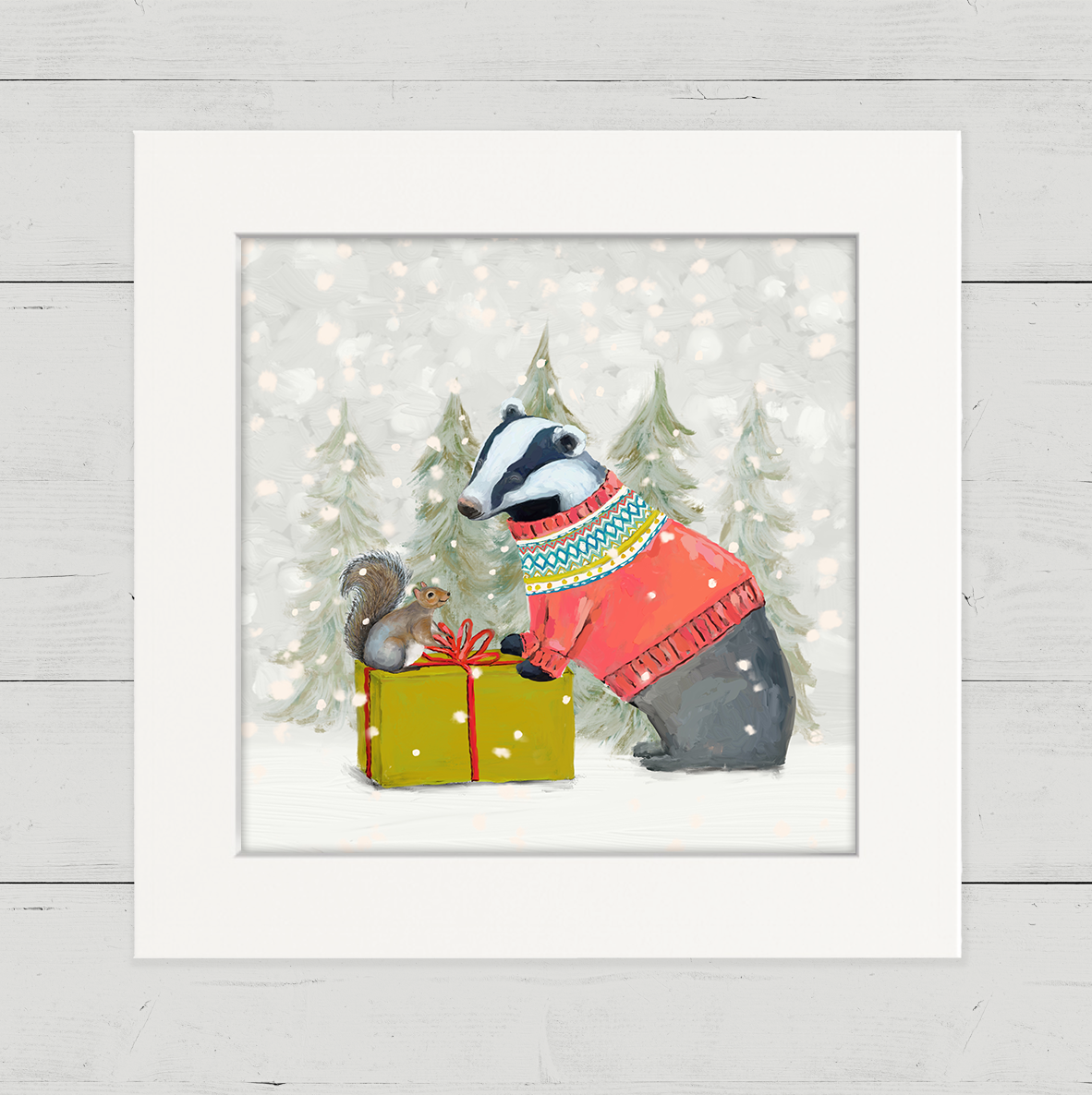 Santa Claws Badger Happy Square™