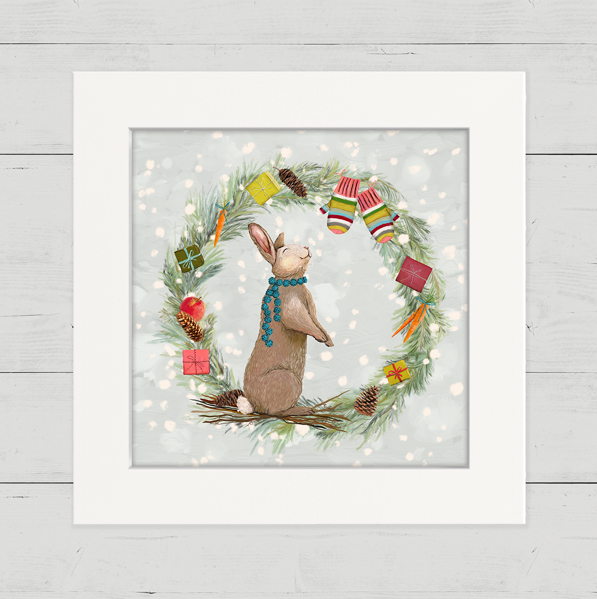 Santa Claws Bunny Happy Square™