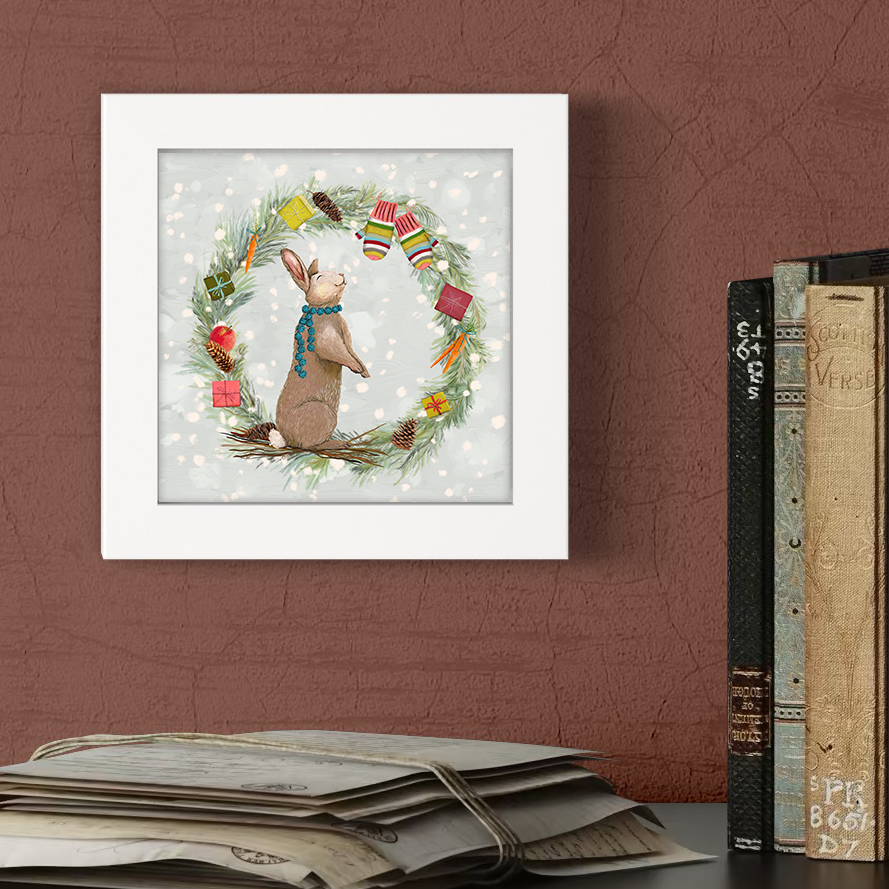 Santa Claws Bunny Happy Square™