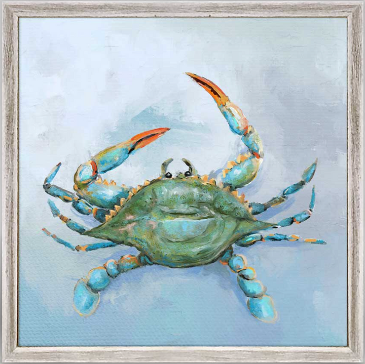 Coastal Locals - Blue Crab Mini Framed Canvas