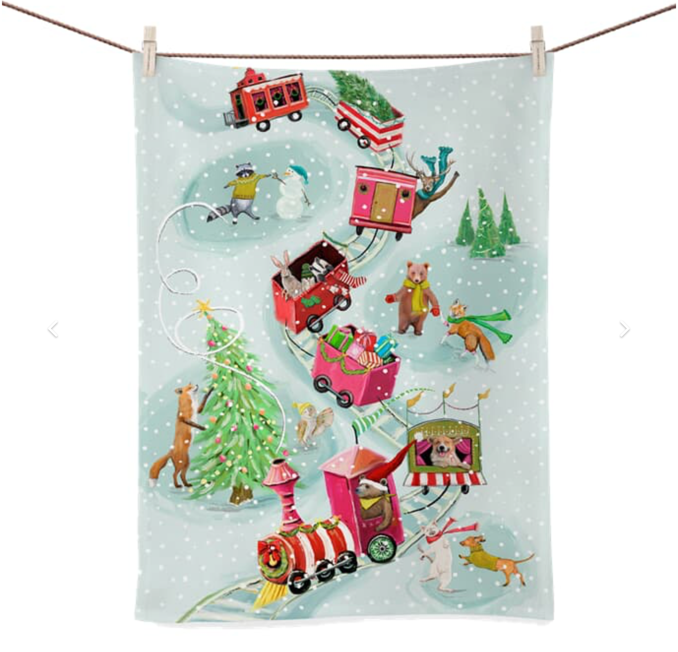 Holiday - Animal Train Tea Towel