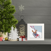 Sledding Fox and Raccoon Happy Square