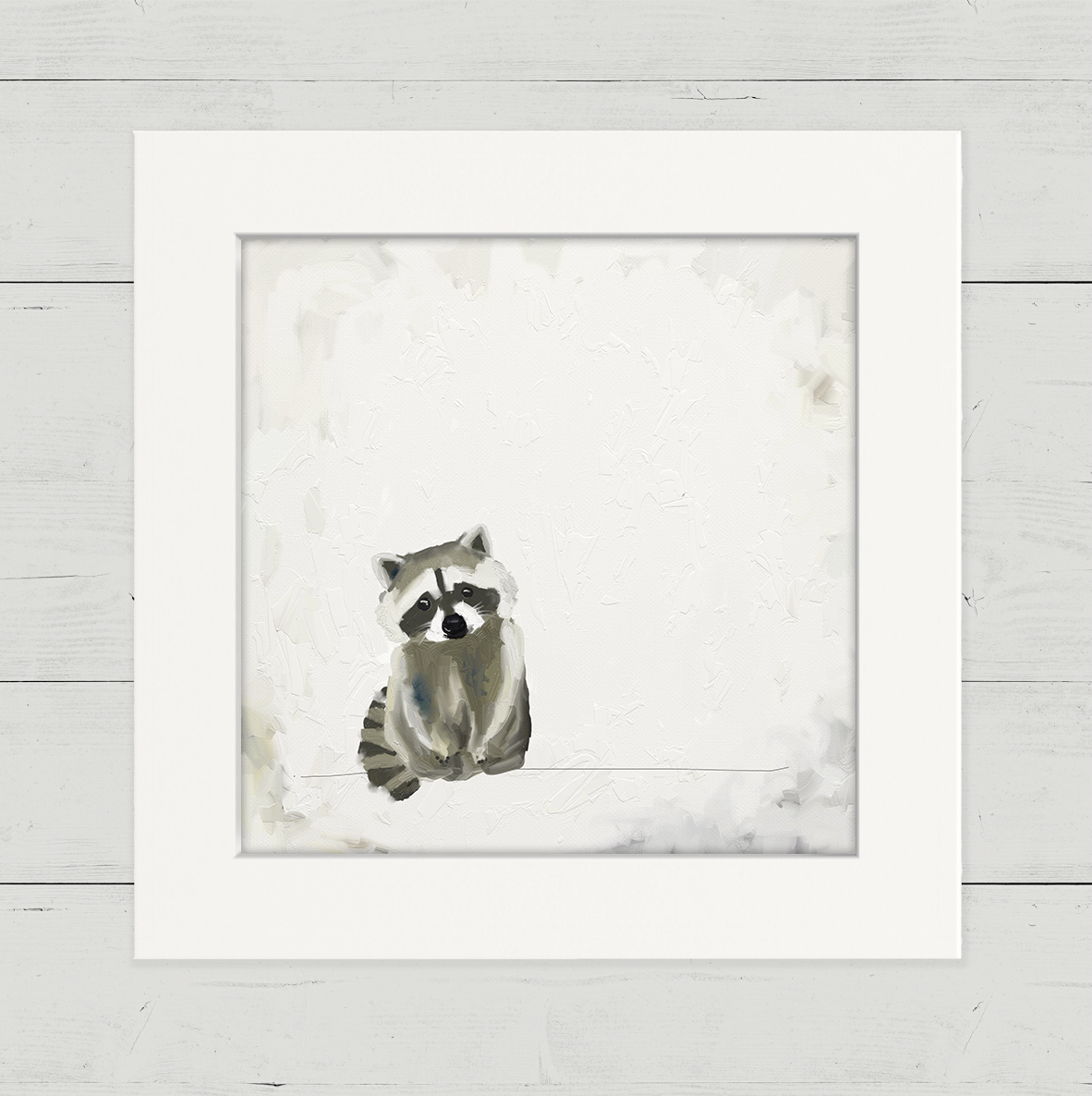 Small Raccoon Happy Square