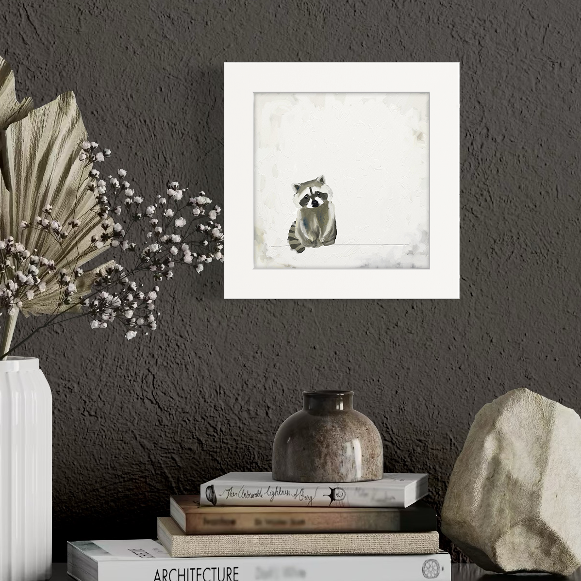 Small Raccoon Happy Square