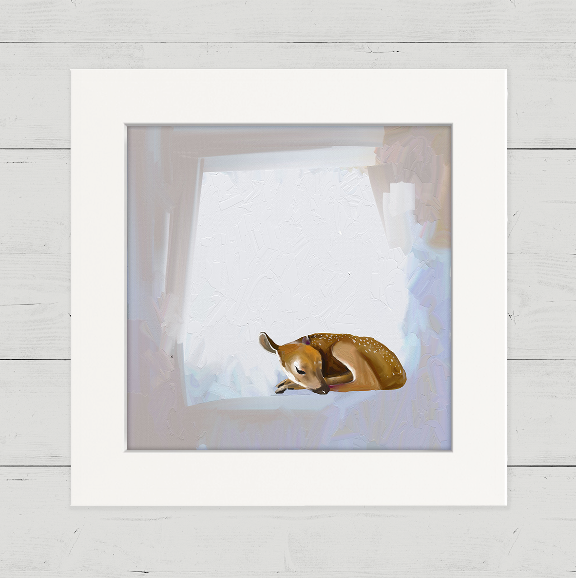 Small Sleeping Deer Happy Square