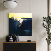 Yellow Lab Pup Sleeping Canvas Wrap