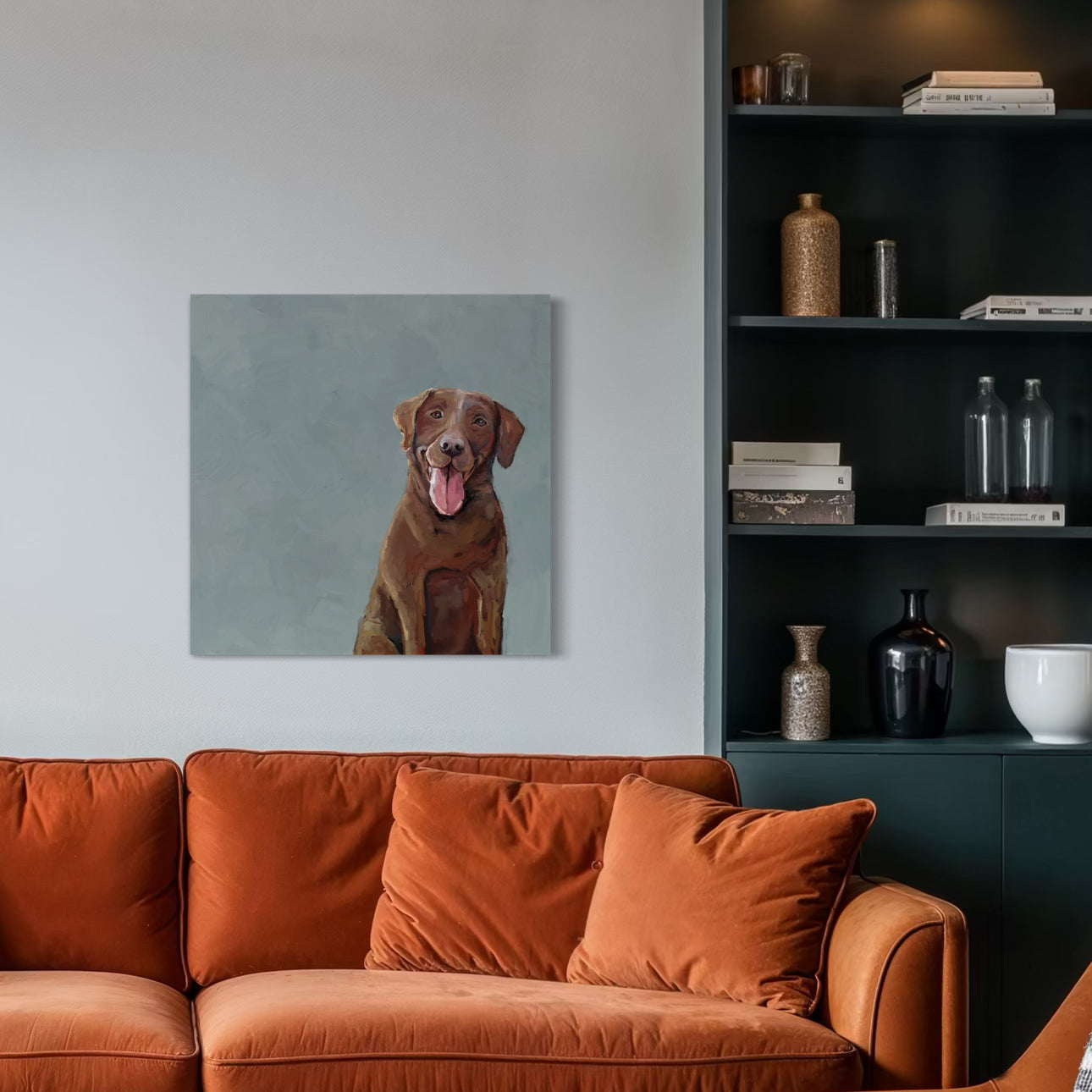 Happy Chocolate Lab Canvas Wrap