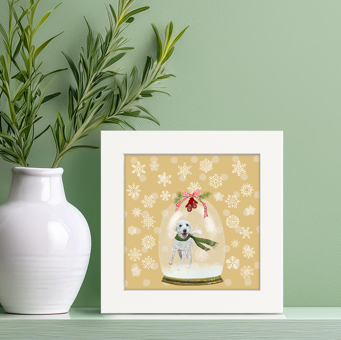 Snowglobe Labradoodle Happy Square