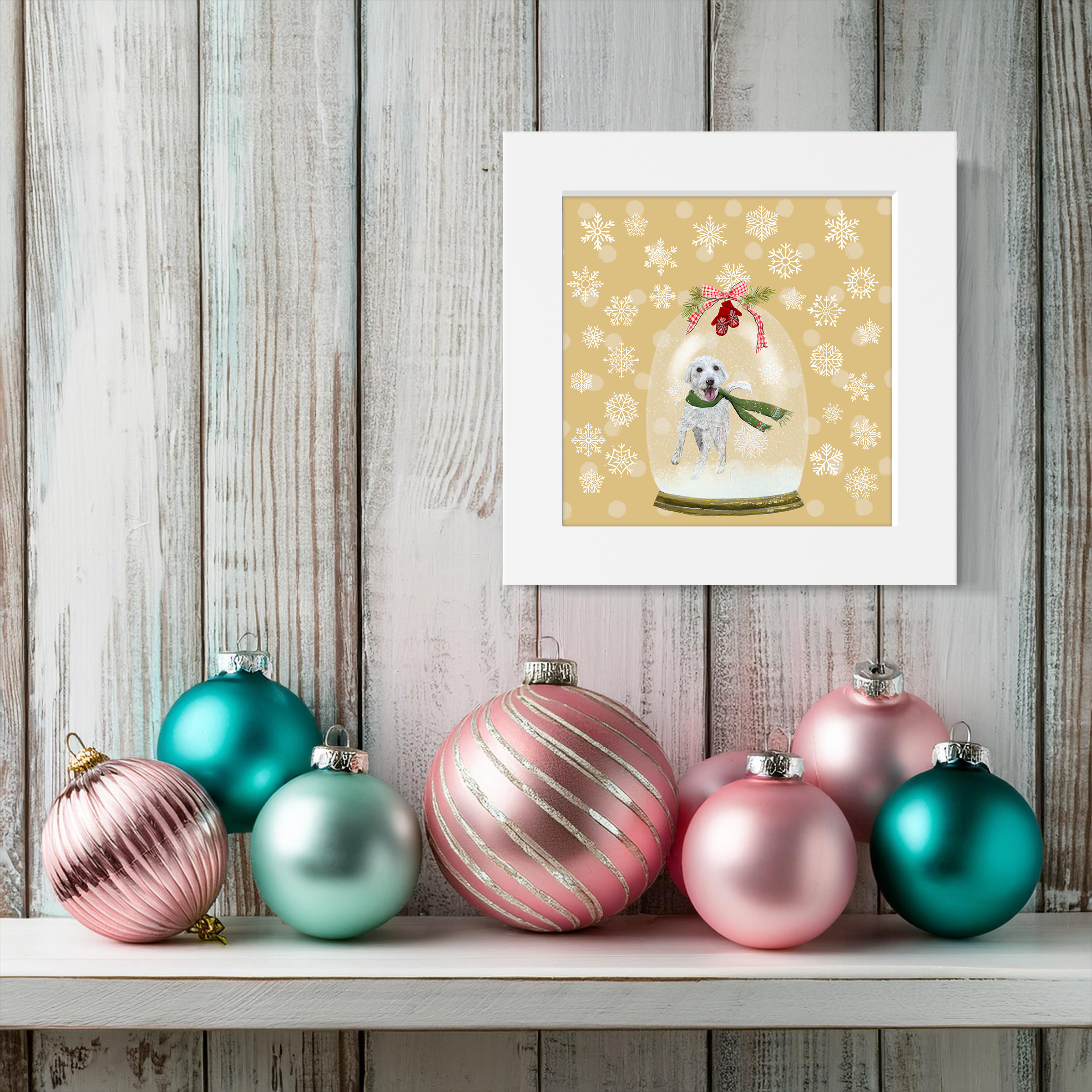 Snowglobe Labradoodle Happy Square