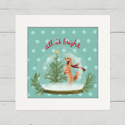 Snowglobe Poodle Happy Square