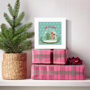 Snowglobe Poodle Happy Square