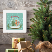 Snowglobe Poodle Happy Square