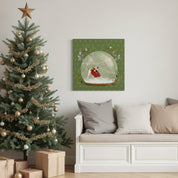 Snowglobe Brown and White Dog Canvas Wrap