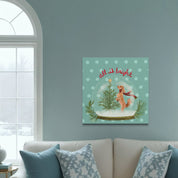 Snowglobe Poodle Canvas Wrap