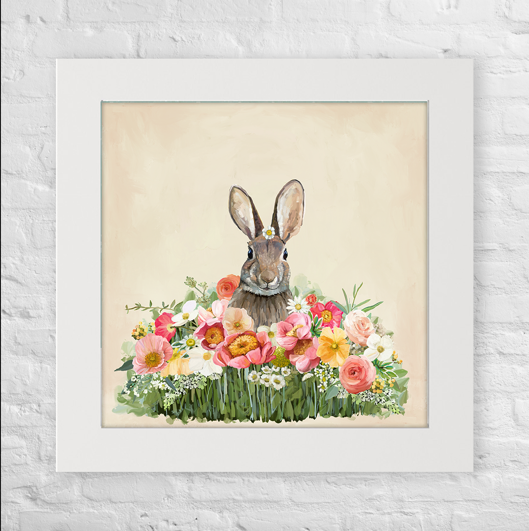 Springtime Bunny Garden Hare Happy Square™