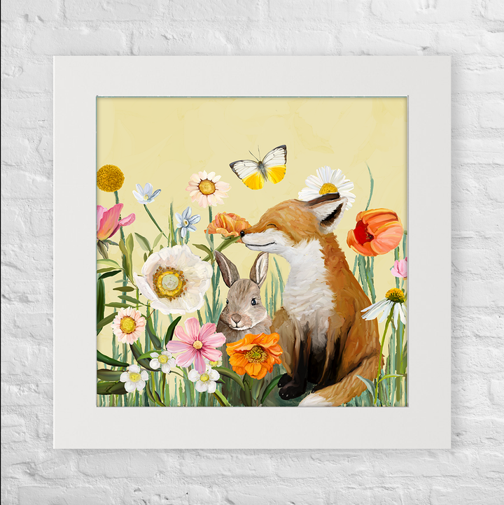 Springtime Friends - Fox and Bun Happy Square™