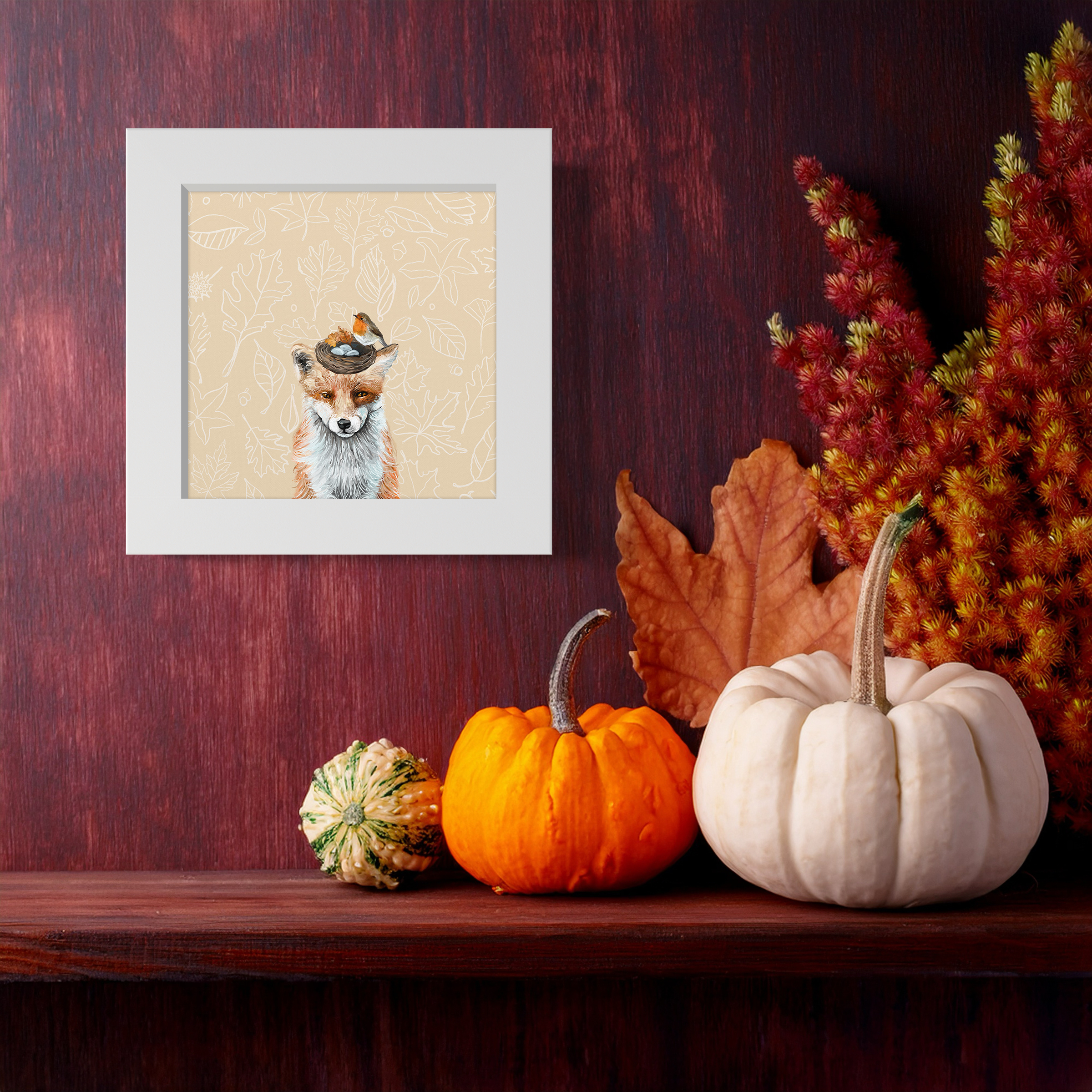 Thankful Fox Happy Square