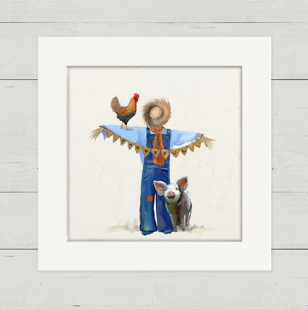 Fall - Thankful Scarecrow Happy Square